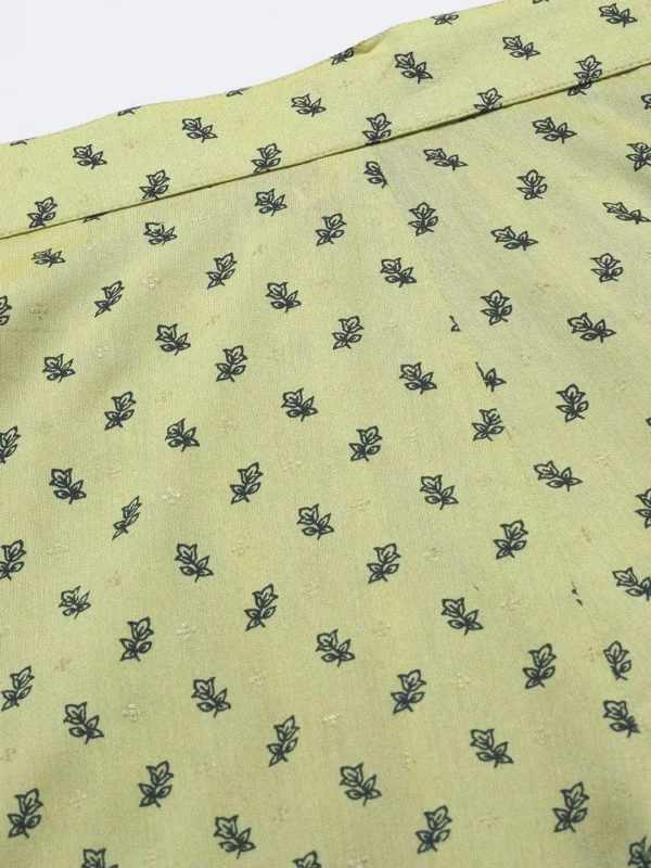 Olive Printed Silk Trousers - Image 6