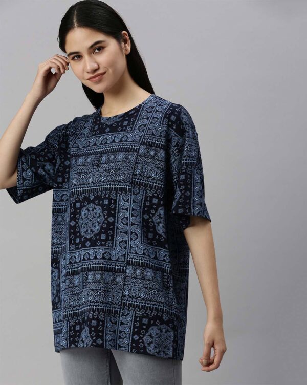 Paisley Print Oversized T-Shirt - Image 6