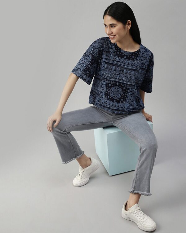 Paisley Print Oversized T-Shirt - Image 4