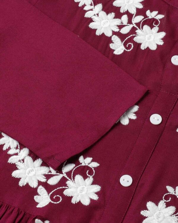 Embroidered Flared Kurta - Image 2
