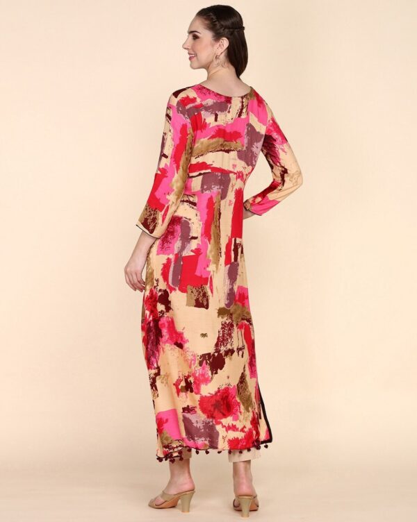 Women Printed Flared Kurta - Image 5