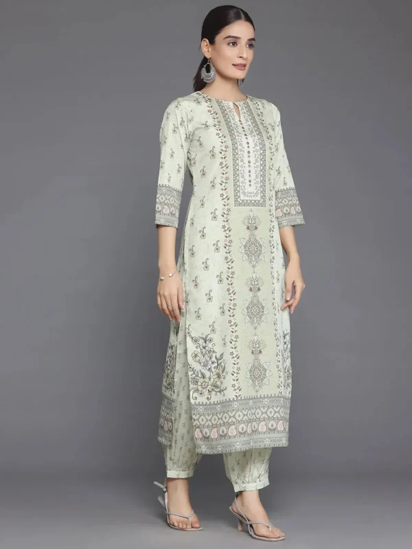 Women Lemon Printed Poly Crepe Straight Suit With Dupatta - Image 6