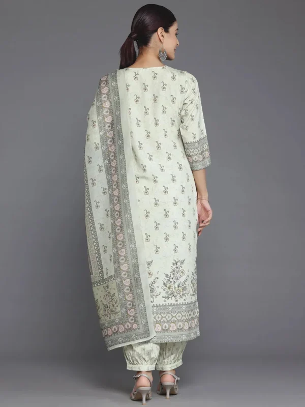 Women Lemon Printed Poly Crepe Straight Suit With Dupatta - Image 5